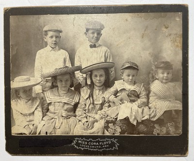 Antique photograph KIDS IN HATS Norwood Gang by Miss Cora Floyd Lockesburg Ark
