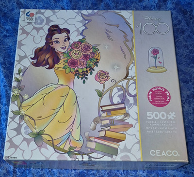 Belle Beauty & The Beast Princess Ceaco Disney 100 Jigsaw Puzzle 500 pc + poster