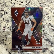 Panini 2023 Phoenix Red Rookie Drew Sanders /250 Denver Broncos Card