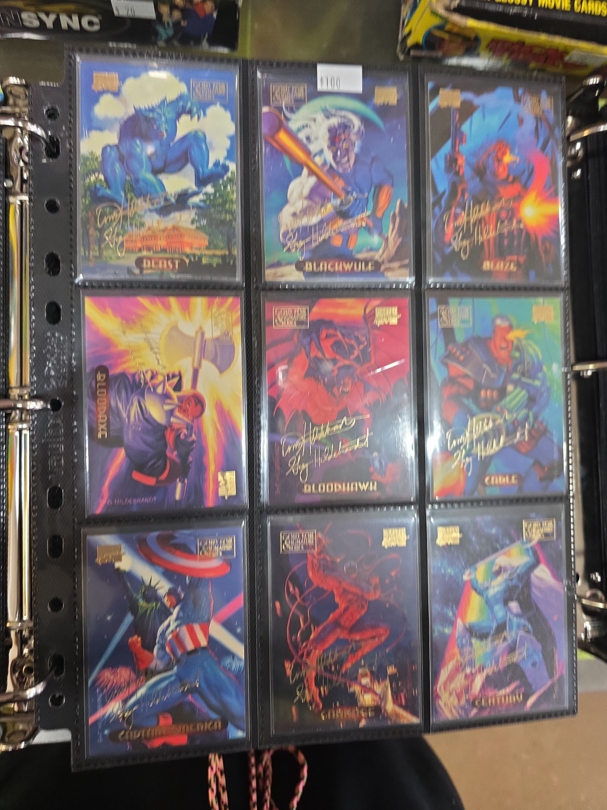 1994 Marvel Masterpieces Gold Foil Signature Series Lot Of 61