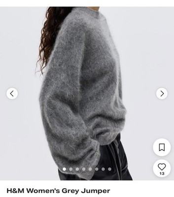 NWT H&M Edition Premium Oversized Mohair Blend Sweater Light beige Sz  M