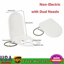 Non-Electric Toilet Seat Attachment with Dual Nozzle Bidet Fresh Water Spray Kit