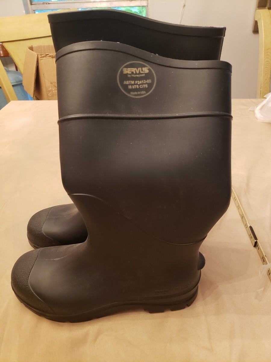 Servus Steel Toe Rubber Work Boots Black Made In USA Men display picture 1