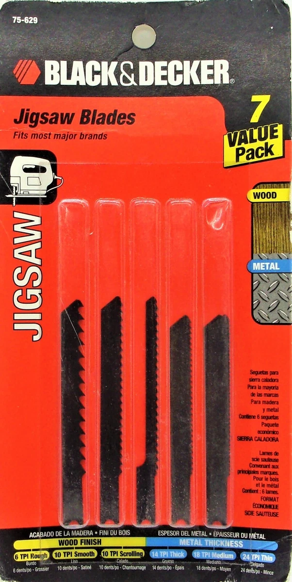 Black & Decker Jigsaw Blades, 7 Value Pack, #75-629