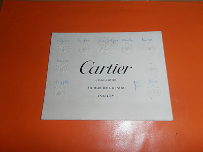 SELTENE Visitenkarte Schmuck CARTIER geprägte Wappen am Rand (Ref. 6)