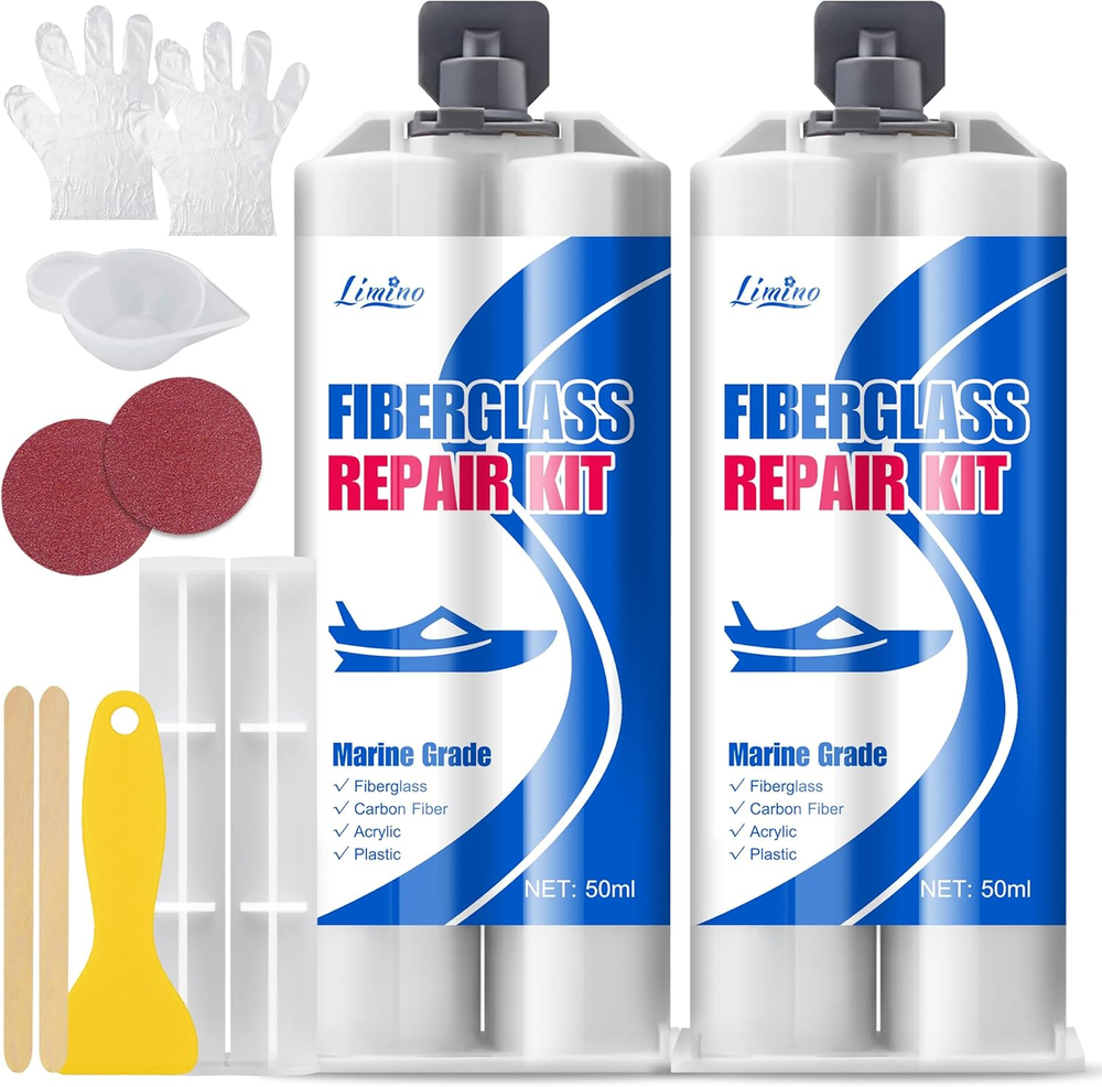Marine Fiberglass Repair Kit with 100ml Resin Filler for Baths