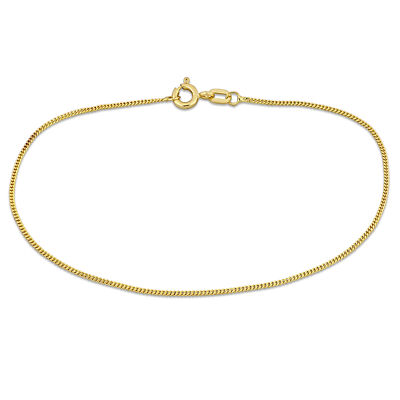 Amour 14k Gelbgold 1mm Diamantschliff flaches Panzerarmband - 9 Zoll