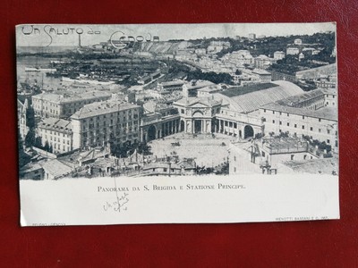 GENOA PANORAMA OF SAINT BRIGIDA AND STATION PRINCE UNTRAVELED FP #640