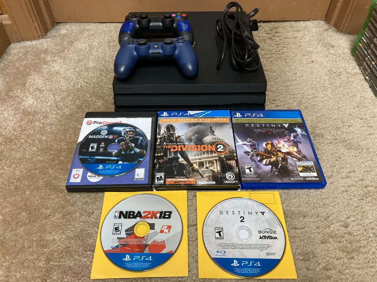 PS4 Pro Console 1TB 4K HDR + 2 Controllers (Used) All Original with  Packaging