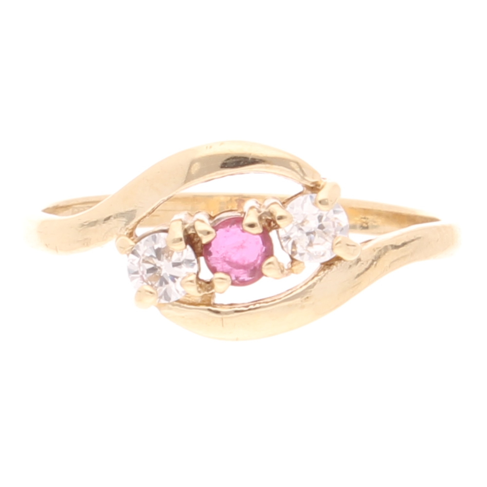 9Carat Yellow Gold Ruby Ring (Size K 1/2) 8mm Widest