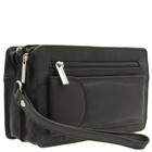 jejo-bags Herren echt Leder Handgelenktasche Herrenhandtasche in Schwarz