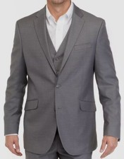  270 Kenneth Cole Reaction Men's Silver Slim-Fit Sport Coat Suit Jacket Size 44L