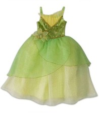 Disney Princess Tiana Green Yellow Costume Dress, Size 7/8 in LNC