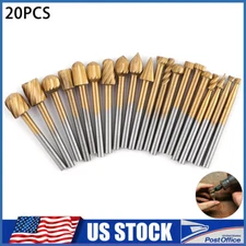 20X Diamond Burr Set Drill Bits Mini Drill Fits Dremel Rotary Tool Accessories