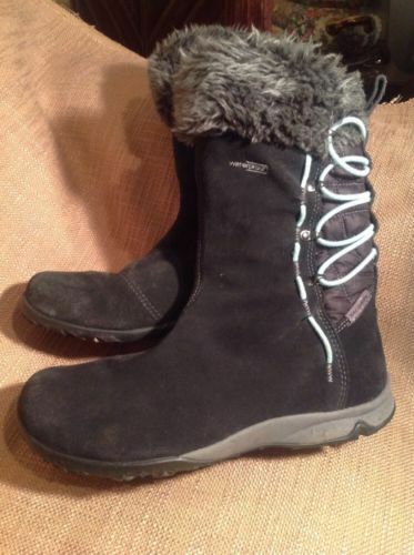 STIVALI IMPERMEABILI SALOMON 5 5M DONNA CONTRAGRIP THINSULATE BLU PELLE SCAMOSCIATA