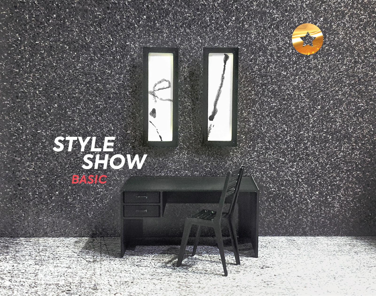 Diorama showroom office furniture. Scale 1:18. Style Show basic.