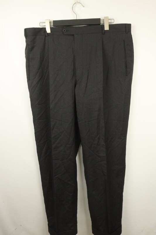 Pantalone abito Yves Saint Laurent nero tasche a taglio piatto davanti gamba dritta 58