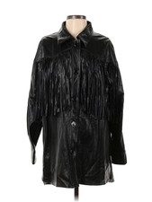 Moon River Women Black Faux Leather Jacket S