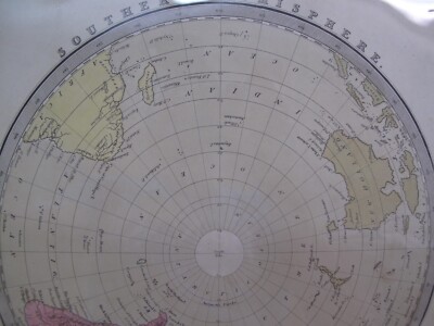 Illman Antique Hand Colored Map Southern Hemisphere S. Am