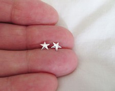 Sterling Silver 5.5mm tiny delicate Star post stud earrings.