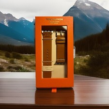 Tory Burch Apple Watch Band 38mm-45mm Brown Leather NIB