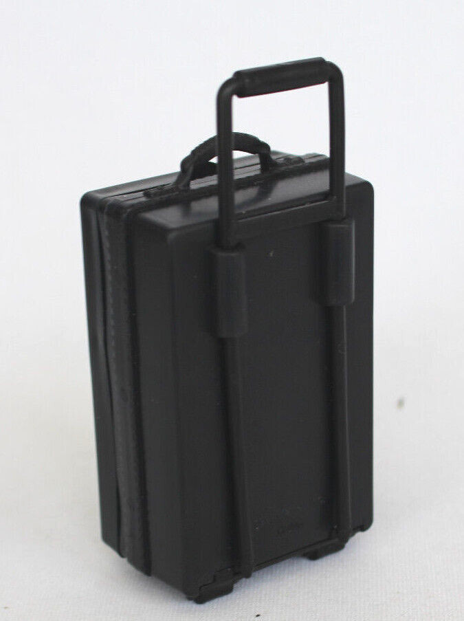 1/6 Scale Rolling Suitcase Luggage Barbie Doll Mattel Black Plastic Suit Case