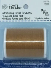 Coats and Clark ~ (N574) - Extra Strong Denim Thread - Jeans Gold, 70 yd
