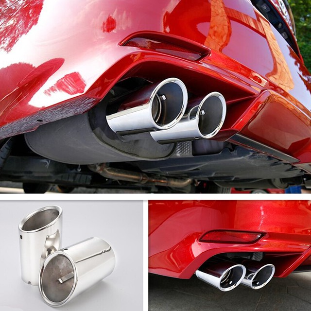 2X Stainless Tail Exhaust Muffler Tip End Pipe For 2018 2019 Toyota