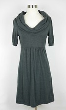 BANANA REPUBLIC Women's S  Dark gray cowl neck stretch sweater dress knee length