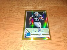 2019 Donruss Optic JOSH JACOBS Gold Prizm RC Auto #'d 2/3. Rookie Autograph. SP.