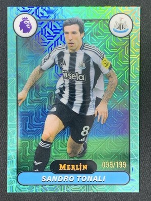 Sandro Tonali 2025-26 Topps Merlin Premier League Aqua Mojo Refractor /199 #148
