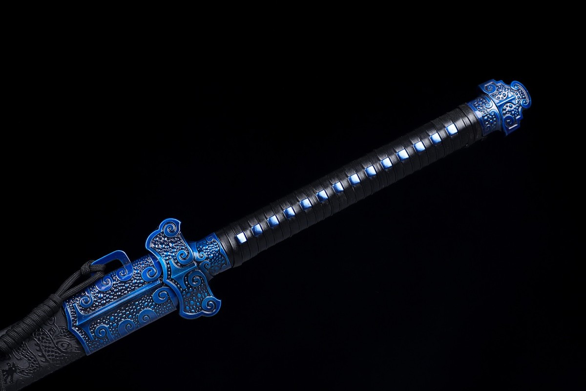 KATOKU Blue 1095 Carbon Steel Ninja Sword Japanese Straight