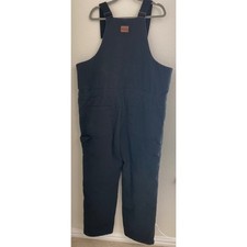 Walls Outdoors Mens XL VTG Black Insulated Duck Canvas Bib Overalls Workwear