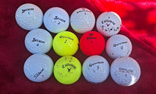 Mixed Lot Recycled Golf Balls, Assorted Brands, White Yellow Red Blue