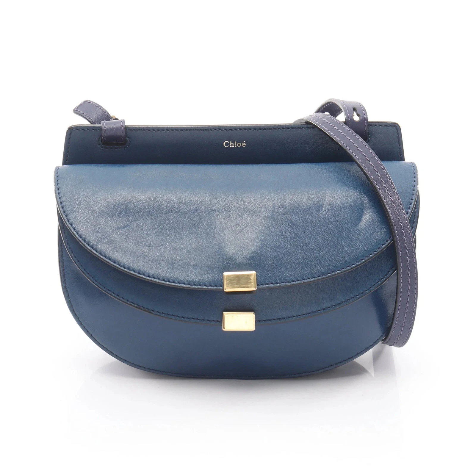 Chloe — Chloe GEROGIA Shoulder Bag Blue Leather #RCB3006