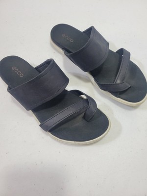 ECCO Women's Damara Thong Sandal Black Slip On Euro Size 37 US Size 6-6.5