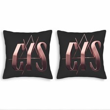 Set of 2 Decorative Throw Pillow Covers 18x18in - Rose Gold ' CIS ' Design