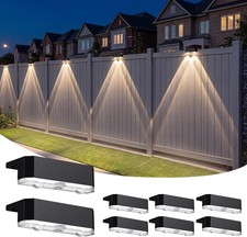 8 Pack Solar Fence Lights Outdoor, Deck Light Solar Powered, IP65 Waterproof Led