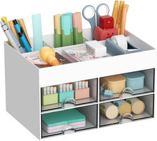 Pen Organizer with 4 Drawer, Multi-Functional Pencil Holder for Desk, Desk Organ