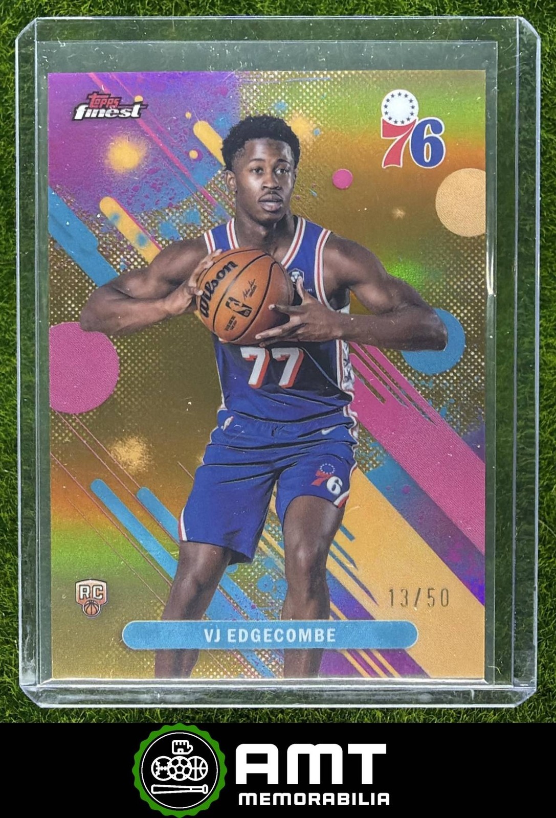 VJ V.J. Edgecombe RC 2025-26 Topps Finest 13/50 Common Gold Refractor 76ers