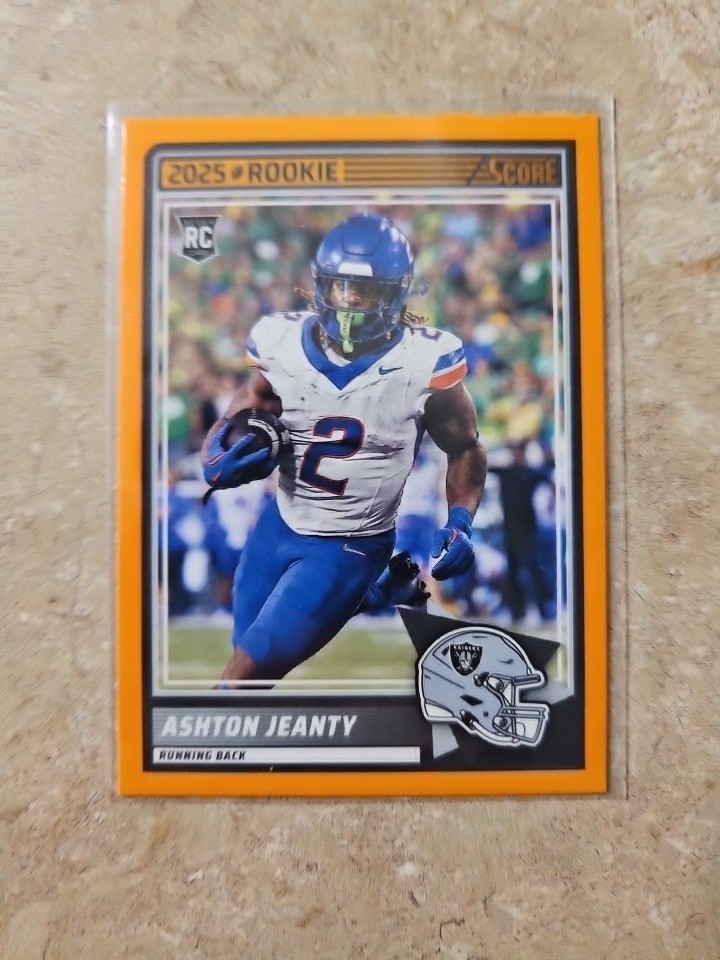 #14 Ashton Jeanty RC Rookies Orange Parallel Las Vegas Raiders 2025 Panini Score