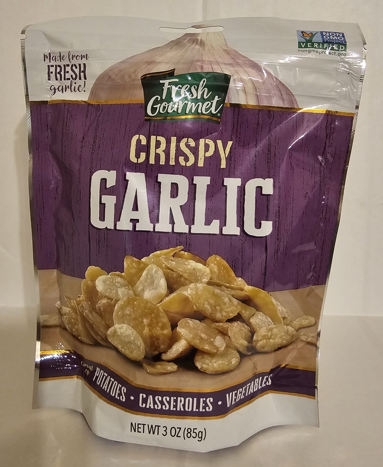 Fresh Gourmet Crispy Lightly Seasoned Crispy Garlic 3 Oz Low Carb Exp 5/17/2026