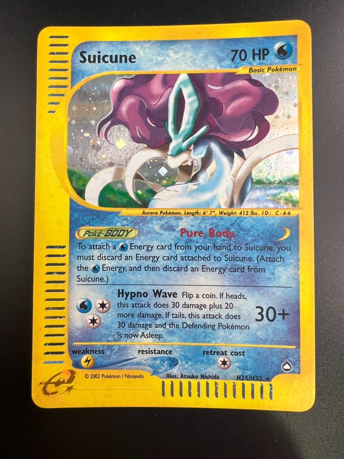 Suicune - H25/H32 - Pokemon Aquapolis Holo Rare Card NM