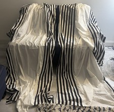 2 Pc Curtain Panels Black & White Stripe Larg...