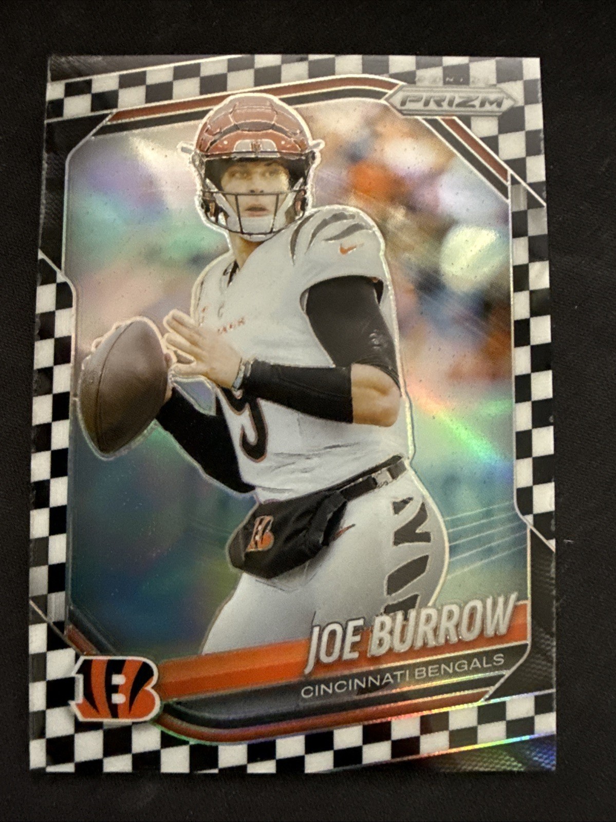 2025 Panini Prizm Joe Burrow #62 Black & White Checkerboard Prizm