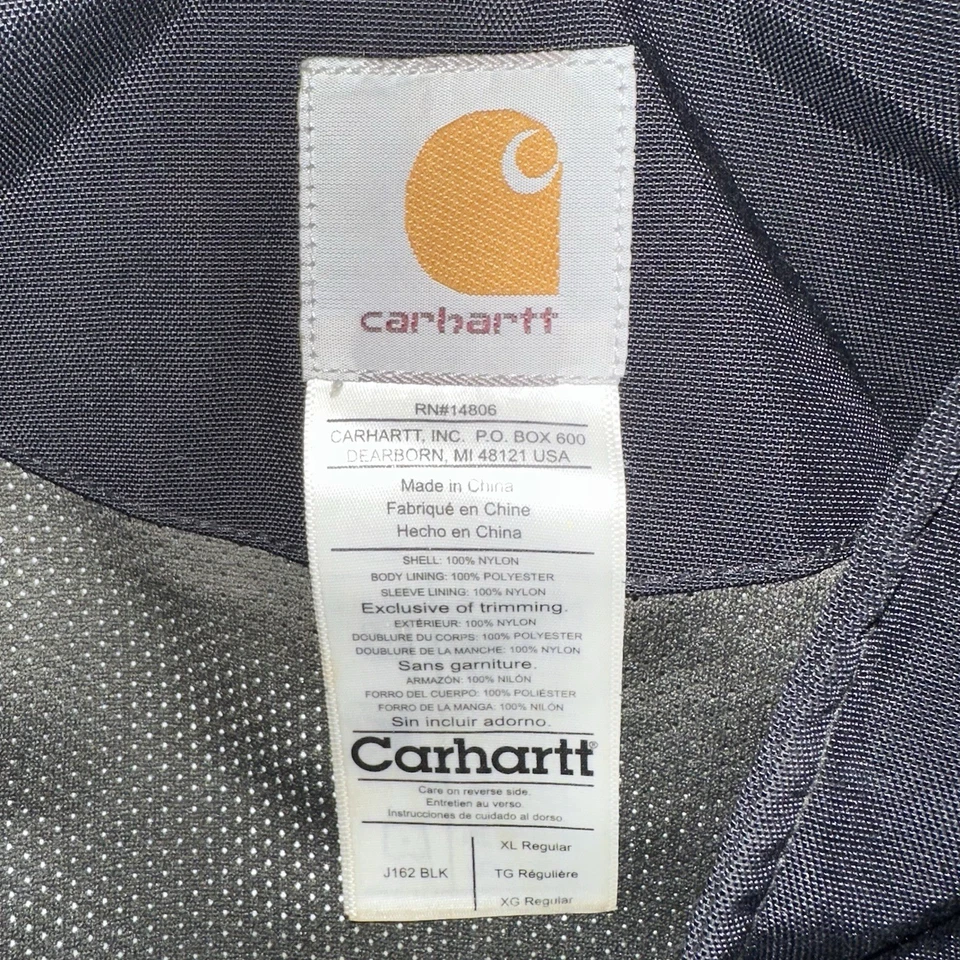 CARHARTT Storm Defender Jacket Men’s XL Black Waterproof Hooded Workwear J162BLK - Image 4 of 4