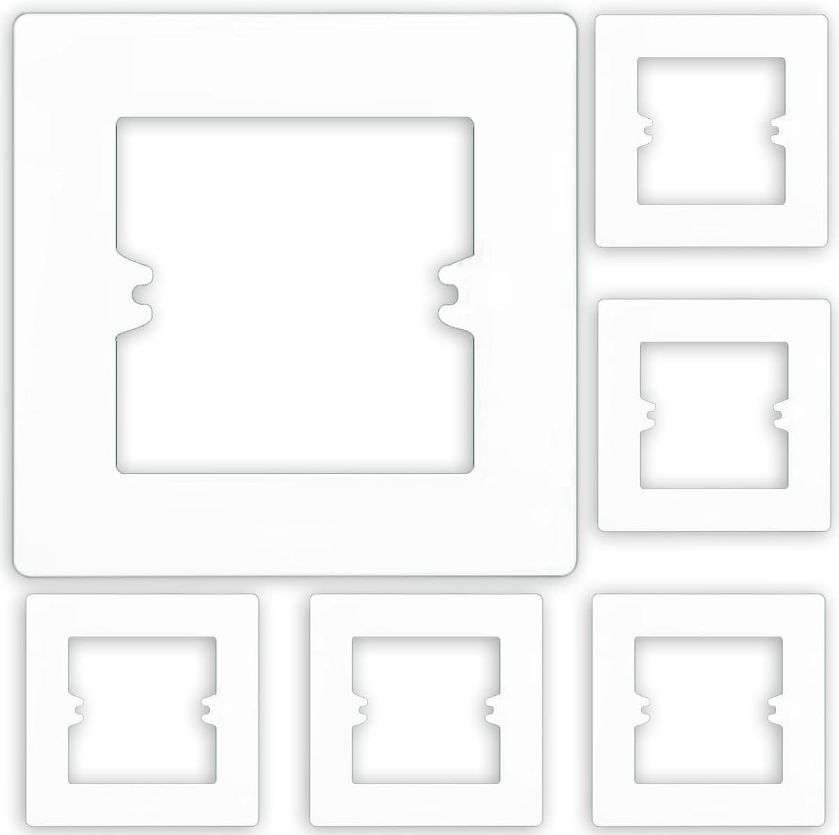 6Pcs Finger Plate Surround for Single Light Switch 1 Gang White, Wall Protector,