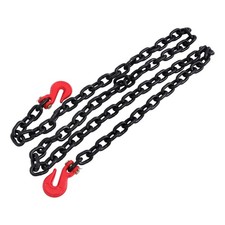 G80 Transport Binder Chain 3/8"×10 Ft with 2Clevis Grab Hooks, 7100lb Safe Black