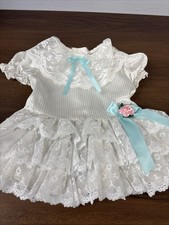 Vintage Off White Baby Girl Dress with Lace Sz 12M