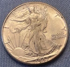 1942 Walking Liberty Half Dollar BU/AU NICE SKIRTLINES Grandpa’s Coin Collection
